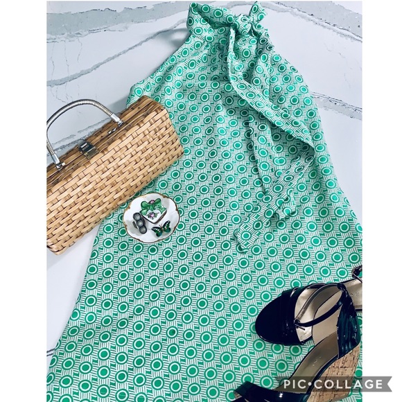 Tish Cox Courtney Green Geo Dress Small NWT - Picture 2 of 8
